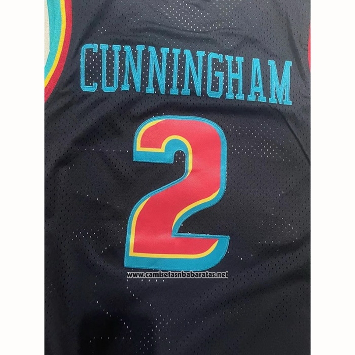 Camiseta Detroit Pistons Cade Cunningham #2 Hardwood Classics Negro